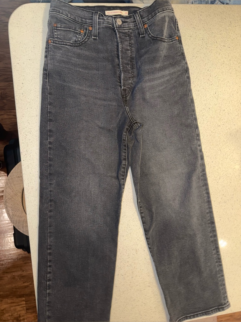 Levi's Men's Charcoal Straight-Leg Jeans